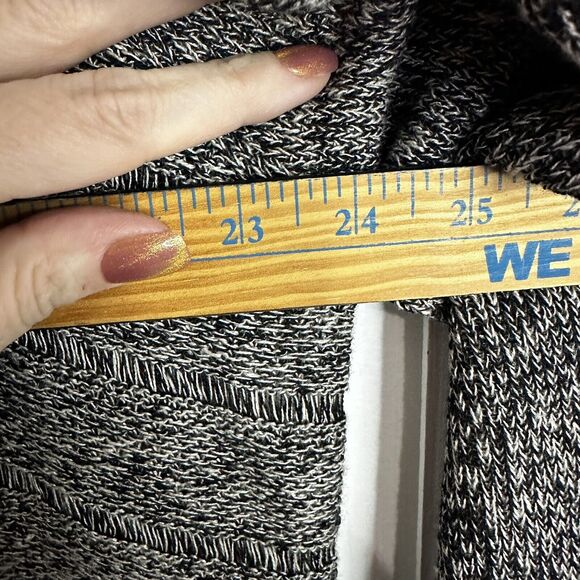 Eileen Fisher System Black White Linen Wool Open Front Cardigan Large - Picture 9 of 9